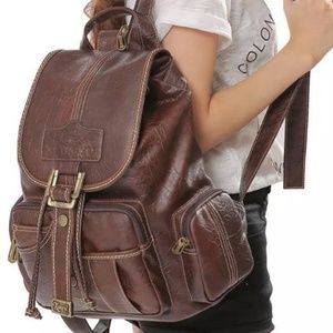 Leather backpack